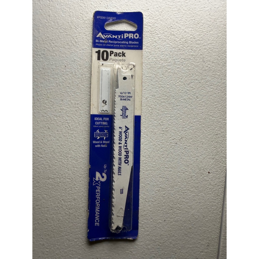 Avanti Pro 6in Bi-Metal Reciprocating Saw Blades 6/12 TPI Wood Nail PS0612AW10